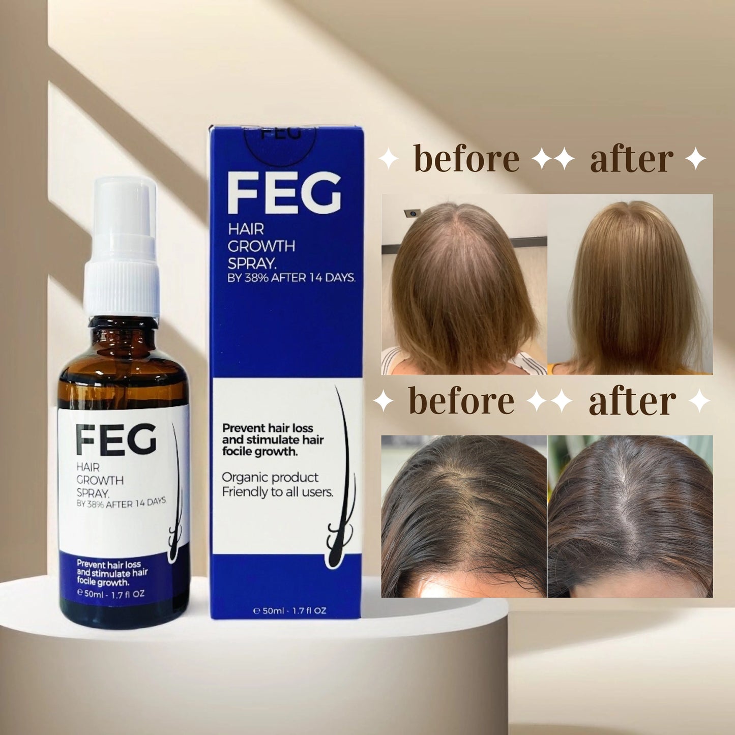 FEG Organic Hair Growth Treatment Oil
